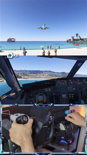 MSFS 2024 PMDG 737 landing at Princess Juliana Microsoft flight simulator 2024 #aviation #msfs2024