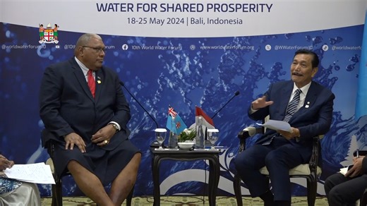 5.4K views · 111 reactions | The President of the Republic of Fiji, His Excellency Ratu Wiliame Maivalili Katonivere held a bilateral meeting with Indonesia's Coordinating Minister of Maritime and Investment Affairs, Luhut Binsar Pandjaitan at the 10th World Water Forum in Bali, Indonesia. | Fiji Government | Facebook