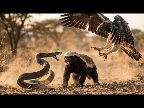 HONEY BADGER Survives a Black Mamba & Eagle Attack!