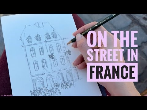 How I make an architectural embroidery design from scratch: Live drawing in France 🇫🇷