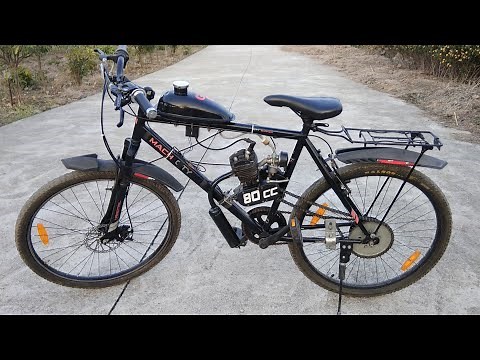 Powerful 80 cc cycle engine installation