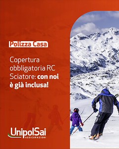 Sai che dal 1° gennaio 2022 ogni sciatore è tenuto ad avere l’assicurazione RC? Con la garanzia Vita Privata della nostra polizza Casa e Casa&Servizi è già inclusa e puoi scaricare comodamente il certificato dall'App UnipolSai! Scopri di più: https://bit.ly/Assicurazione-Sci #sempreunpassoavanti | Unipol Assicurazioni