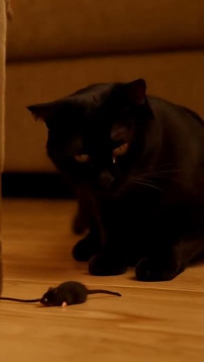 Realistic Cat Chasing Mouse