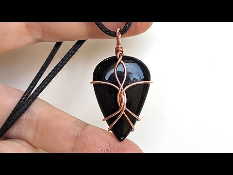 Round Wirre Teardrop Cabochon Scarab Pendant Wire Wrapping Tutorial Unisex