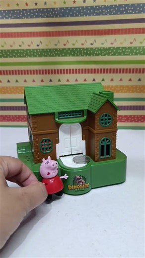 super fun Dino house with Peppa pig knock knock