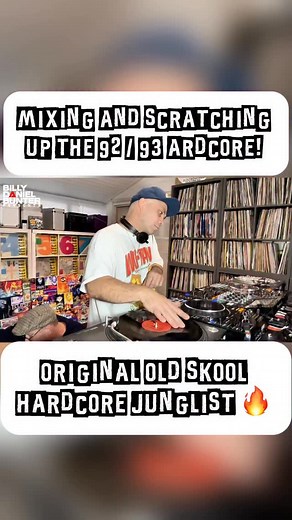 T Cuts mixing and scratching up the original Hardcore / Jungle vibes. The full 60 minute T Cuts B2B with Billy Daniel Bunter 92 / 93 set is now up to watch and listen to in all its glory. Enjoy this “mix and blend” trip back to the underground sounds of the early 90’s Rave Scene! #djmix #hardcore #jungle #techno | DJ Billy Daniel Bunter