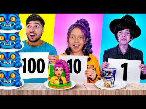 100 LAYERS of FOOD with the K-POP WARRIORS!!