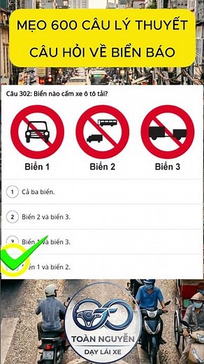 Mẹo câu hỏi về biển báo 600 câu lý thuyết #2