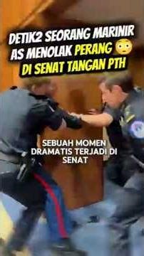 Detik-detik Seorang Marinir AS Menolak Perang Di Senat Sampai Tangannya PTH 😳