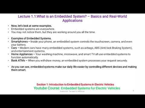 Lecture 1.1 What is an Embedded System – Basics and Real-World Applications