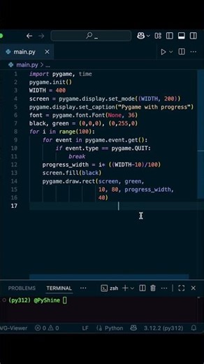 Progress bar in Python ⚡️ #shorts #coding #programming #python