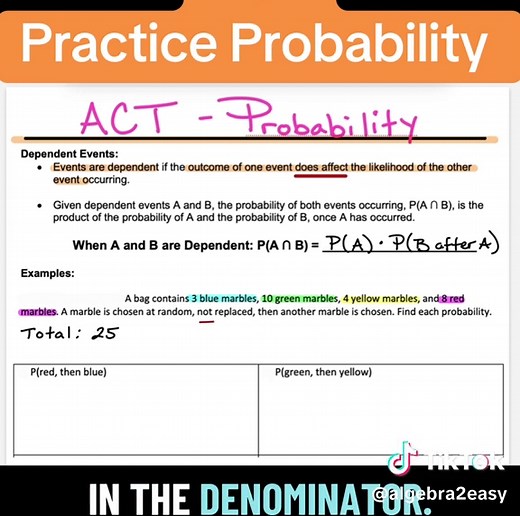Understanding Dependent Events in Probability for ACT Prep