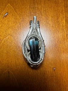 Bi Color Turmalin | Draht Gewickelt | Sterling Silber | Anhänger