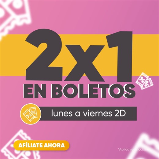 ¡Lunes a viernes 2x1 en boletos 2D, presentando tu tarjeta virtual! Afíliate gratis hoy mismo y disfruta de estos beneficios exclusivos de Multiclub. 🎟️ Comienza a acumular puntos que valen dinero y canjéalos por entradas o en el snack bar. 🌟 Comparte la emoción del cine en #multicines 🎬🍿 | MULTICINES :: Ecuador ::