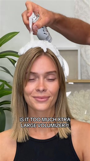Never too much Xtra Large Volumizer 😉🎉 This lightweight volumizer adds instant lift, fullness, and thickness, giving hair that salon-worthy bounce and long-lasting volume without stiffness or buildup. Perfect for fine or flat hair that wants big, bouncy blowout volume that actually lasts. 💇‍♀️ Send this to your volume-obsessed friends 💣✨ | Color Wow