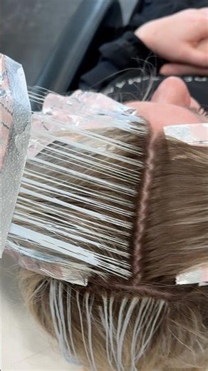 Creating a seamless blend using Babylights when doing a Full Foil . #haireducation #babylights