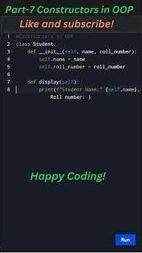 Python Constructors | Learn __init__ Method in Object-Oriented Programming 🚀 #programming #learning