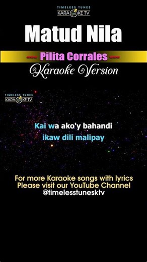 Matud Nila - Pilita Corrales - Karaoke Teaser #matudnila #karaoke #karaokeversion #visayansongs