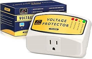 Voltage Protector 120V 12A 1440W, Single Outlet Surge Protector for Refrigerator, Water Heater and Home Appliance ect (1 Pack)