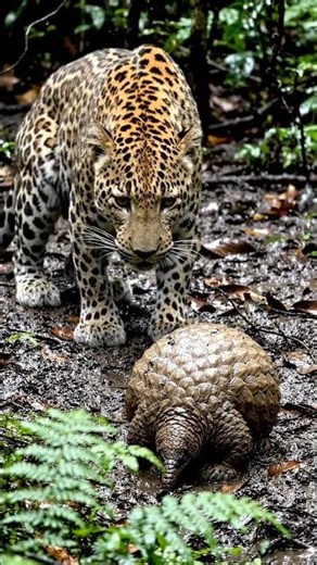 pangolin vs leopard #wildlife #animals #wildlifeentertainment