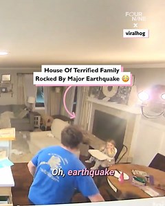 Huge earthquake rocks terrified family's home 😳 | Four Nine