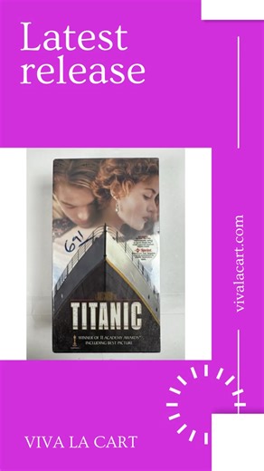 Relive the epic journey with this sealed 1997 Titanic VHS 2-tape set. Perfect for collectors or anyone who loves a good story on tape. Grab yours for $84.95 and own a piece of movie history. Shop now! Ready to shop? Check out the link in our bio! #Viva_La_Cart #ShopSmart #EverythingInBetween | Viva La Cart | Facebook