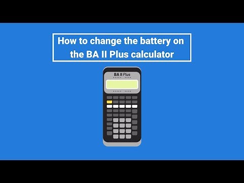 BA II Plus: How to Change the Battery