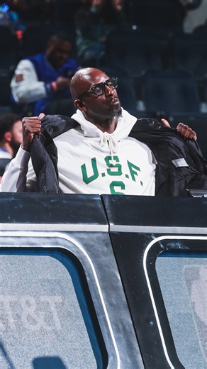 KG rocking Bill Russell's 6️⃣ from his time at University of San Francisco Men's Basketball 💚 | Boston Celtics