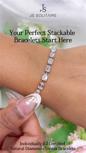 Js Solitaire on Instagram: "Your Perfect Stackable Bracelets Start Here Mix, match, and layer your way to effortless elegance. Our diamond bracelets are designed to stack beautifully — whether you’re dressing up or keeping it minimal. 💎 Wear one or wear them all. Because your style deserves options. 📍 ME-6, M Block Market, GK-1, New Delhi 🛍️ www.jssolitaire.com 📩 DM or WhatsApp: 9999780000 JS Solitaire | Stackable bracelets | Diamond bracelets | Layered jewellery | Natural diamond jewellery 