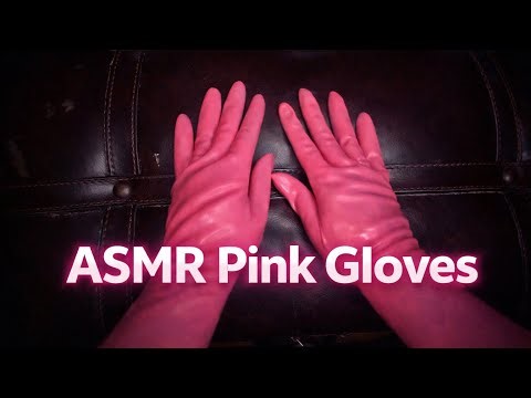 ASMR Pink Latex Gloves 💗 Slow Sticky Hand Sounds (No Talking)