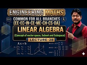 Lec-28 | Linear Algebra 🔥Concept of vector space, Subset and Subspace | For Marketing | By UD Sir