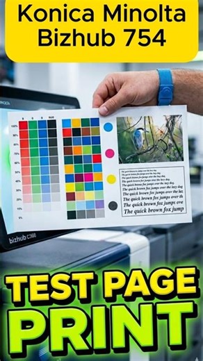 HOW TO Print a Konica Minolta Test page in 30 sec.⚡check the Print quality #konicaminolta #printer