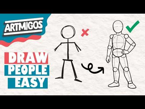 How to Draw People (Easy) | Simple Figure Drawing with Shapes for Kids