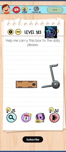 Brain Test: Tricky Puzzles Level 183, Help me carry this box to the Dolly please!!