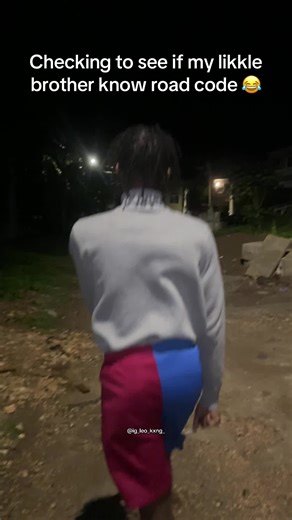 Checking to see if my likkle brother know road code 😂 @Pinky likkle bredda 🦌