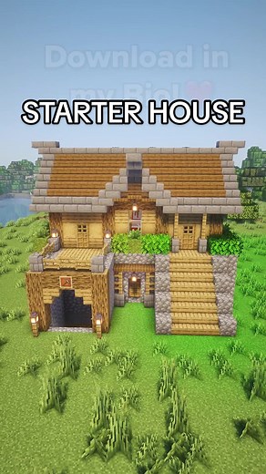 Minecraft Starter House with Hidden Mine Entrance
