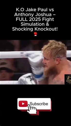 Jake Paul vs Anthony Joshua FULL 2025 Fight Simulation & Shocking Knockout! 🥊