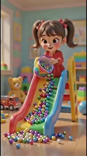 Colorful Pearls: A Satisfying Play Moment for Kids