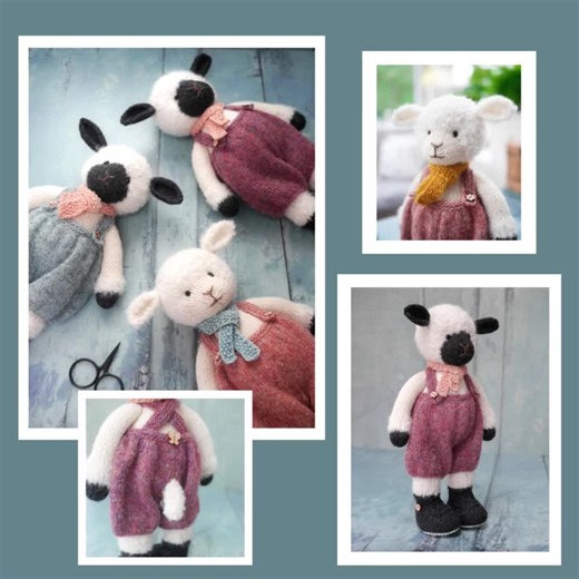 Tearoom Lambs Knitting Pattern: Toy Sheep in Dungarees (digital Download) - Etsy