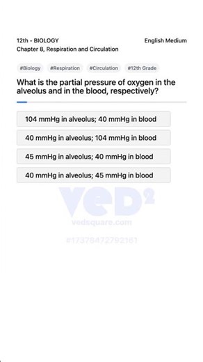 12th Biology Respiration and Circulation Oxygen Pressure