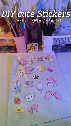diy cute stickers ✨ #diy #stickers #handmade #art #viralvideo#shorts#papercraft #papercrafttutorial