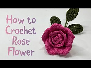 DIY Crochet a Lovely Long Stem Roses Flower