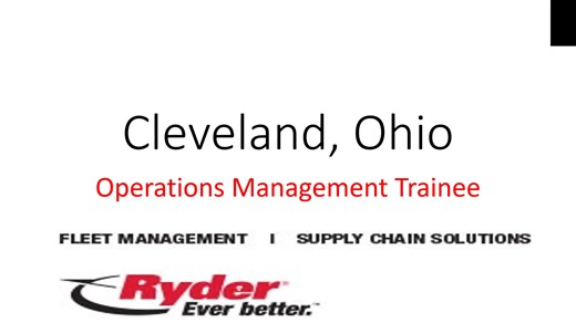 Ryder is Hiring Operations Management Trainee in Cleveland Ohio #careers #cleveland #fyp #job