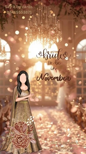 BRIDE TO BE For your cutomized card contact us what's app +923415553871 #foryou #bride #bridetobe #foryou #sayitbycards #reels #foryoupagereels #wedding #greetingcards #pakistan | Say It BY Cards | Facebook