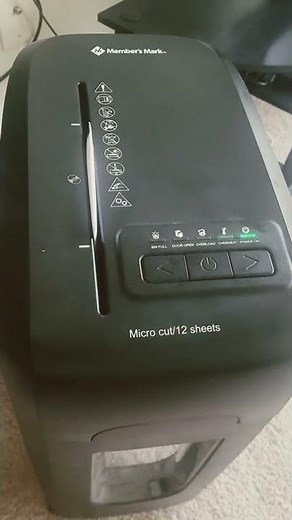 member's Mark 12-sheet Micro-Cut Shredder problem