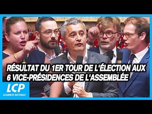 Résultat du 1er tour de l'élection aux 6 vice-présidences de l'Assemblée - 19/07/2024