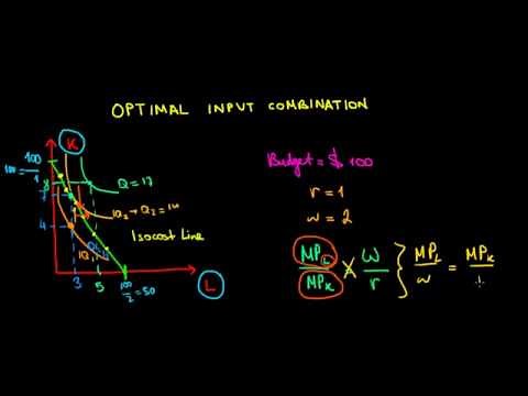 MICROECONOMICS I Optimal Input Combination I Isocost Line and Isoquants