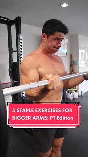 5 BICEP STAPLES TO GROW YOUR ARMS 💪 These are 5 staples to my bicep training that I use myself and program for my Team Brock Ashby members. They have a mixture of heavy barbell curls and dumbbell curls hitting the biceps from different angles of the bench and grip positions. 1. Incline dumbbell bicep curl - put the bench at 65 degrees and keep the grip supinated. This is hardest in the mid range. 2. Dumbbell spider curl - leave the bench at 65 degrees and face inwardly. Keep the grip supinated.