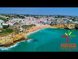 Carvoeiro beach - Algar seco aerial - Lagoa - Algarve - 4K Ultra HD