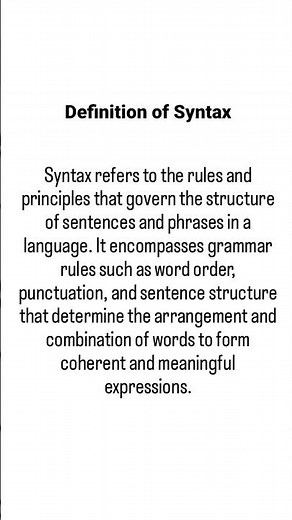 Definition of Syntax. #linguistics #english #englishlinguistics #grammar
